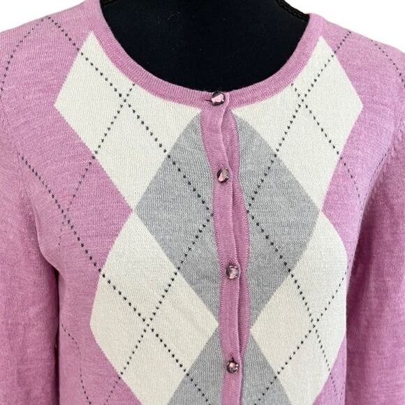 Talbots Petites Pure Italian Merino wool cardigan button front sweater, size M - Picture 2 of 7